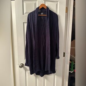 Aerie Deep Blue Cable Knit Cardigan
